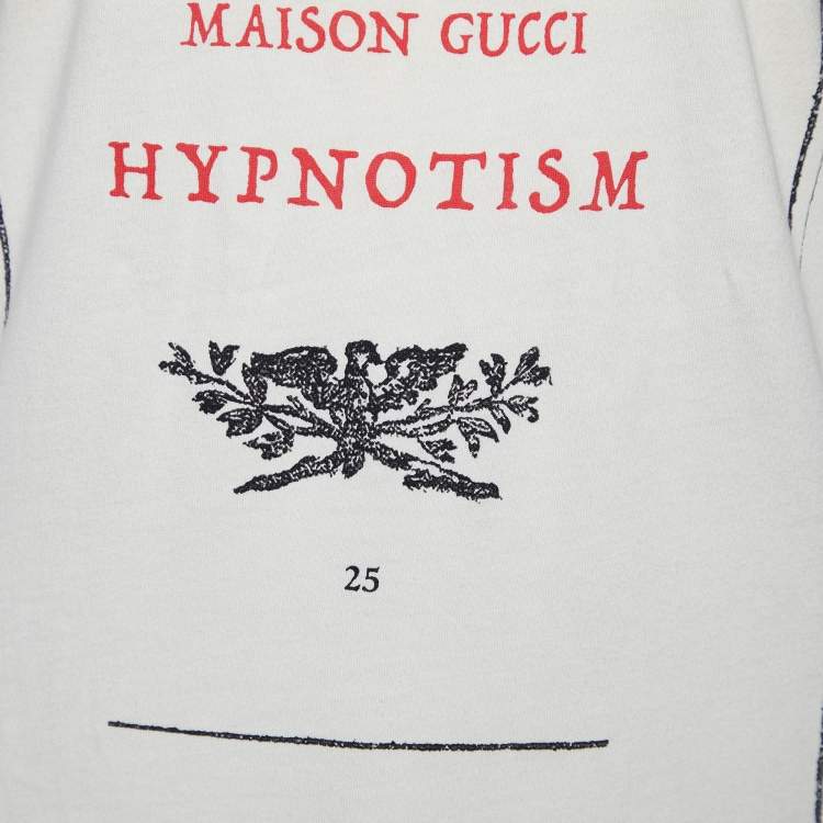 Pre Owned Gucci Cream Jersey Hypnotism Print T-Shirt M