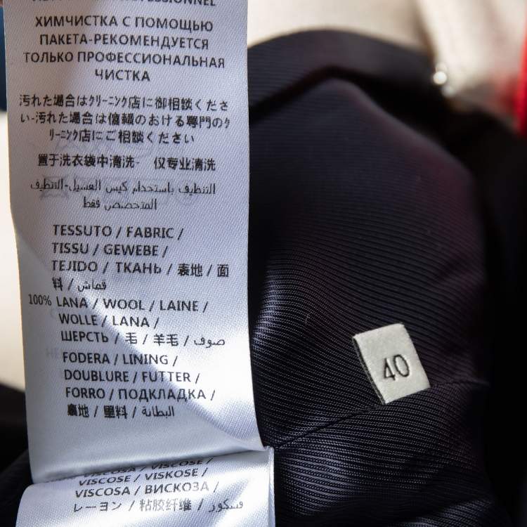 Pre Owned Gucci Color Block Wool Belted Button Front Coat S 