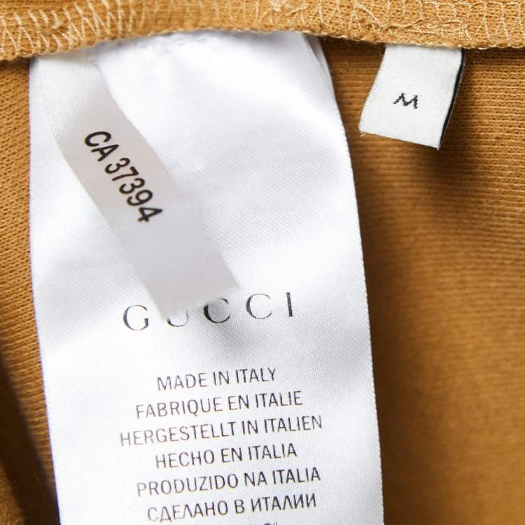 Pre Owned Gucci Brown Logo Printed Jersey Jacket Dress M