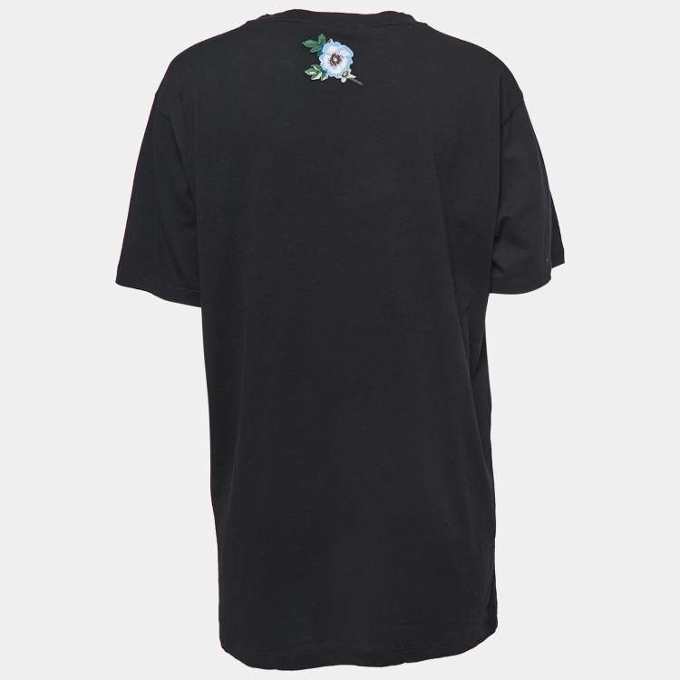 Gucci Black Distressed Cotton Logo T-Shirt M Gucci | TLC