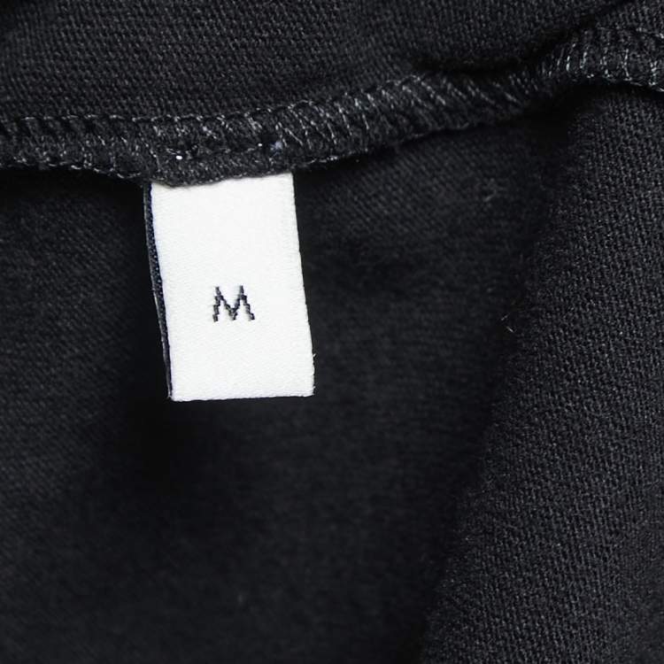 Pre Owned Gucci Black Distressed Cotton Logo T-Shirt M