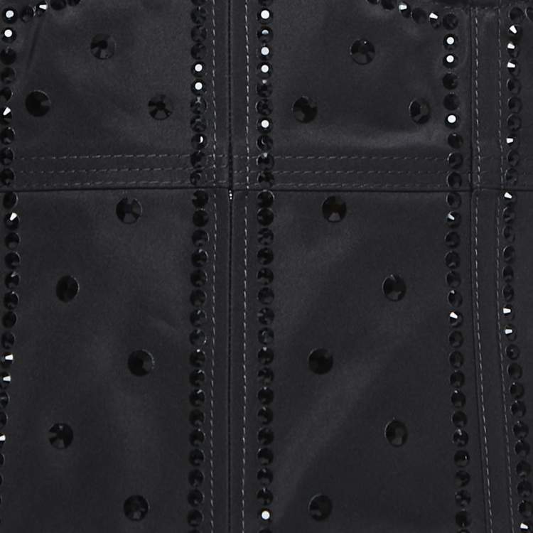 Pre Owned Gucci Black Silk Crystal-Embellished Corset Top S
