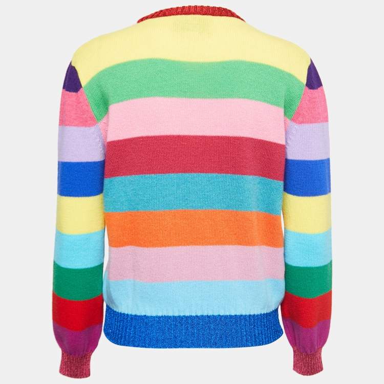 Gucci Multicolor Striped Wool Tiger Embroidered Sweater M Gucci | TLC