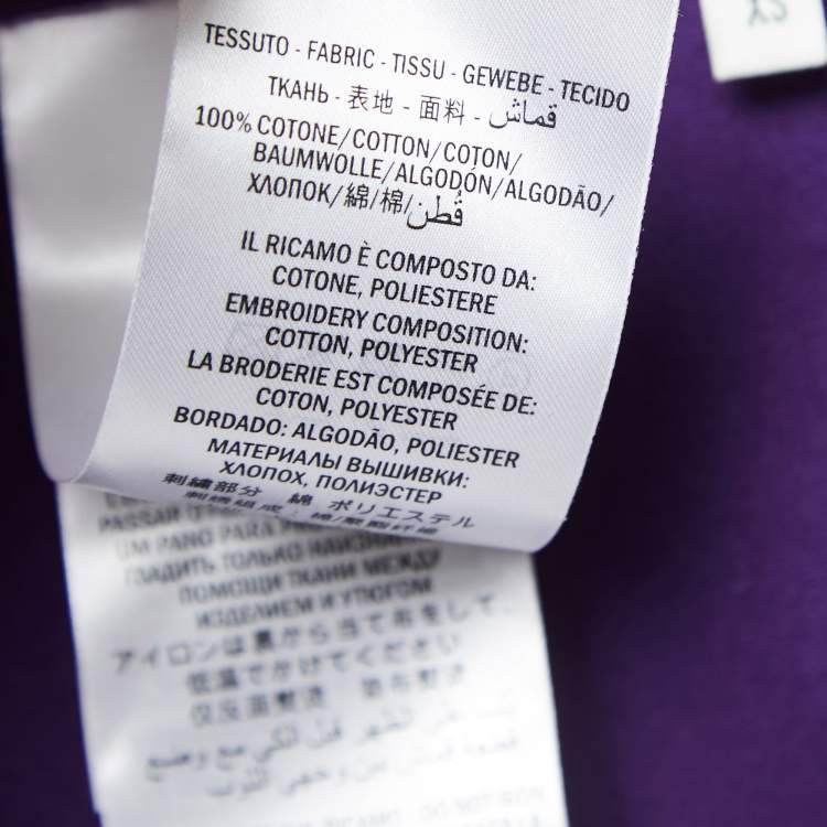Pre Owned Gucci Purple Cotton Blind For Love Embroidered T-Shirt XS