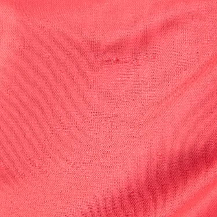 Pre Owned Gucci Pink Jersey Belted Wrap Effect Midi Dress S