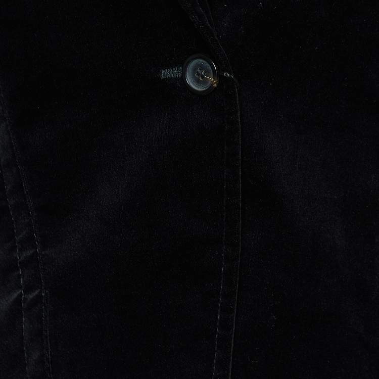 مملوكة مسبقًا Gucci Black Velvet Button Front Blazer L