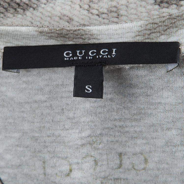 Pre Owned Gucci Snakeskin Print Sleeveless  Racerback Tank Top S