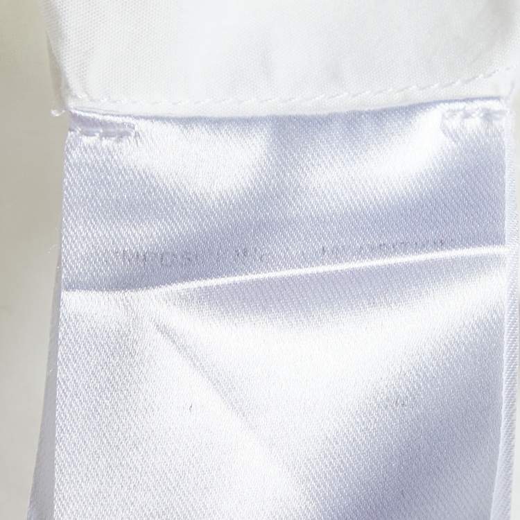 Pre Owned Gucci White Cotton Button Detail Long Sleeve Shirt M