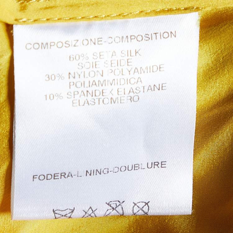 Pre Owned Gucci by Tom Ford Yellow Silk Embellished Strapless Mini Dress M