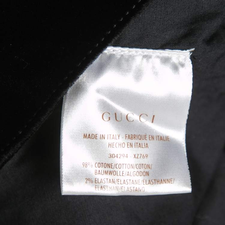 Pre Owned Gucci Black Velvet Skinny Jeans S Waist 30"