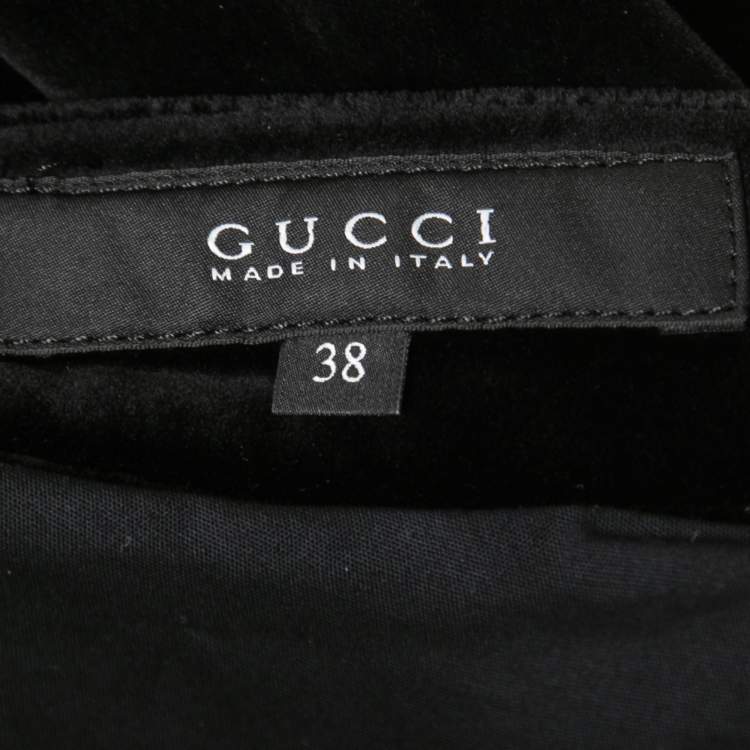 Pre Owned Gucci Black Velvet Skinny Jeans S Waist 30"