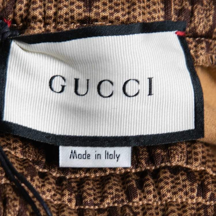 مملوكة مسبقًا Gucci Brown GG Monogram Technical Jersey Track Pants S
