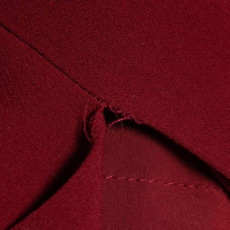 Pre Owned Gucci Red Crepe Off Shoulder Midi Dress S