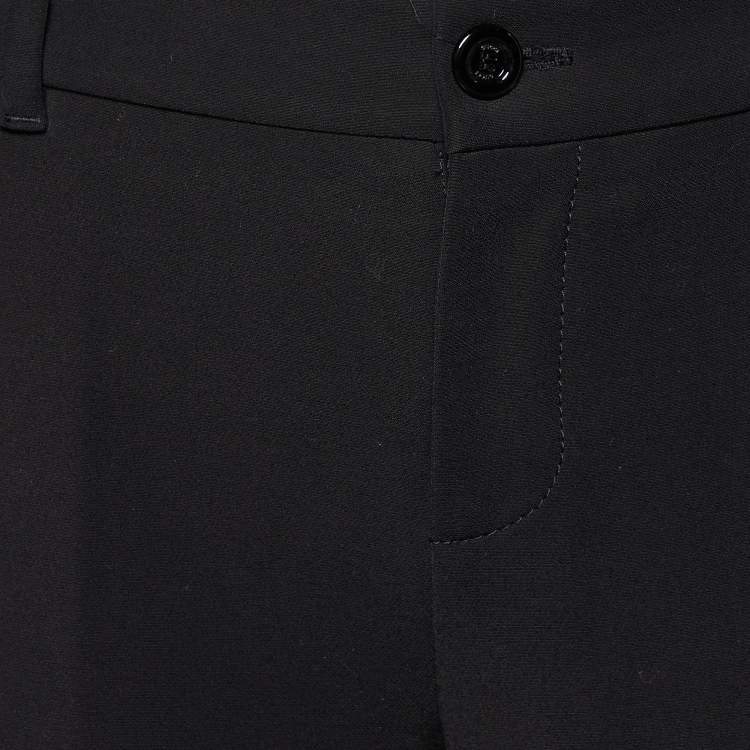 Pre Owned Gucci Black Cotton Web Stripe Detail Trousers S