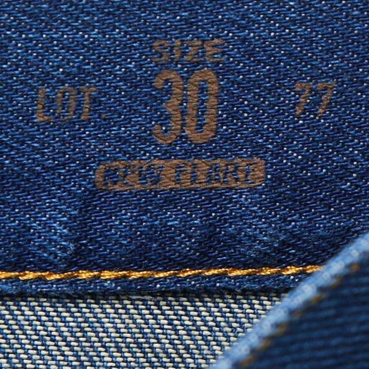 Pre Owned Gucci Blue Denim Butterfly and Bee Embroidered Flared Jeans M