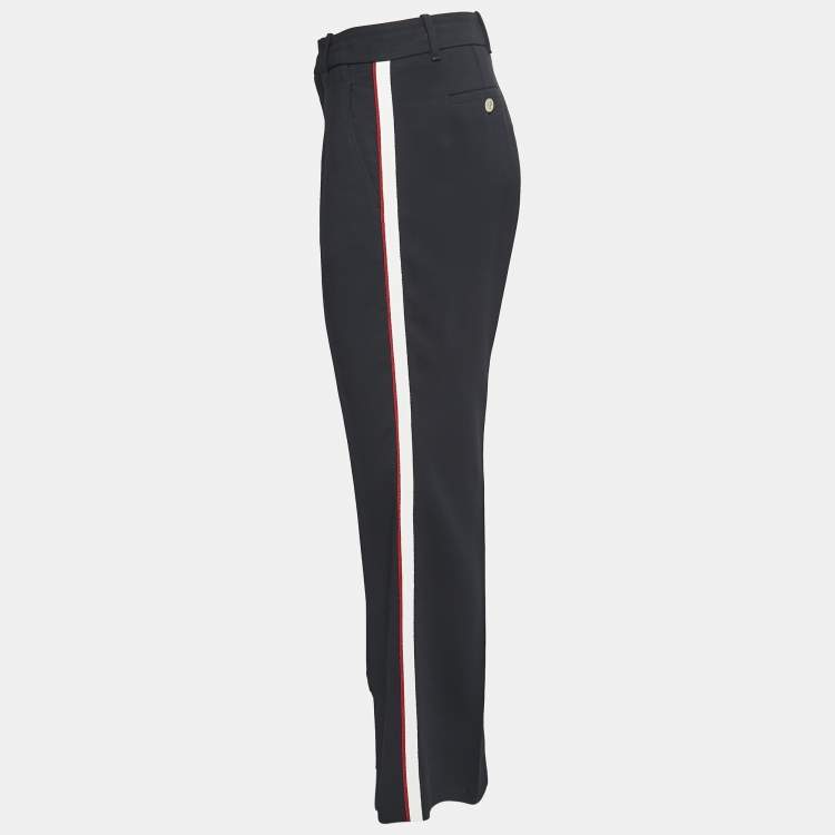Black Stretch Wool Trousers with Stripe Braid Side Seams  Stone Fabrics  and Sewing Surgery