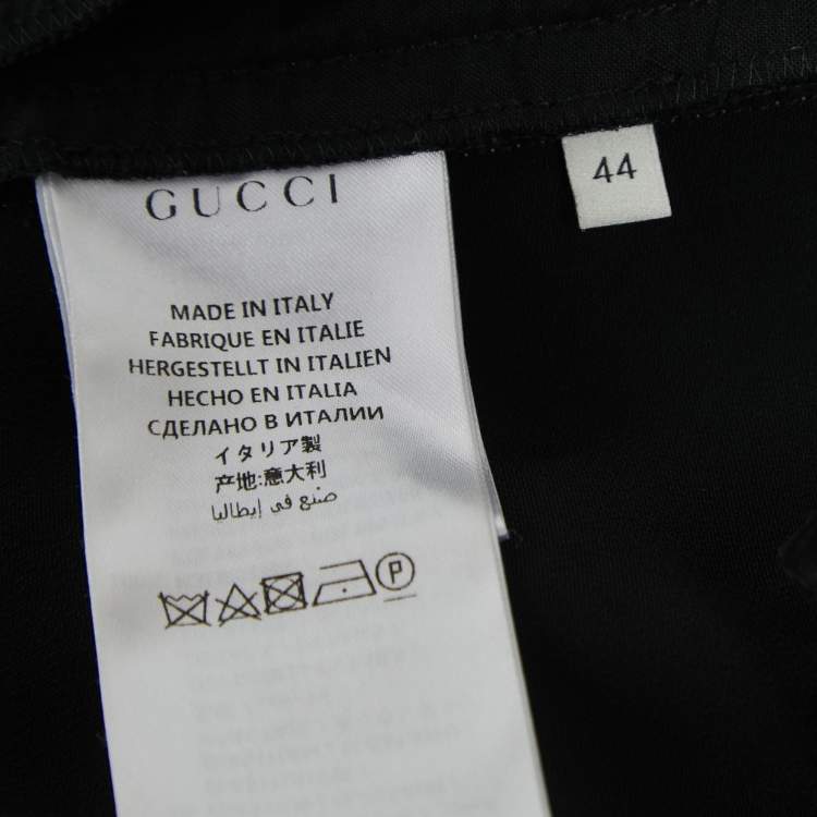 Pre Owned Gucci Black Crepe Side Stripe Detail Trousers M