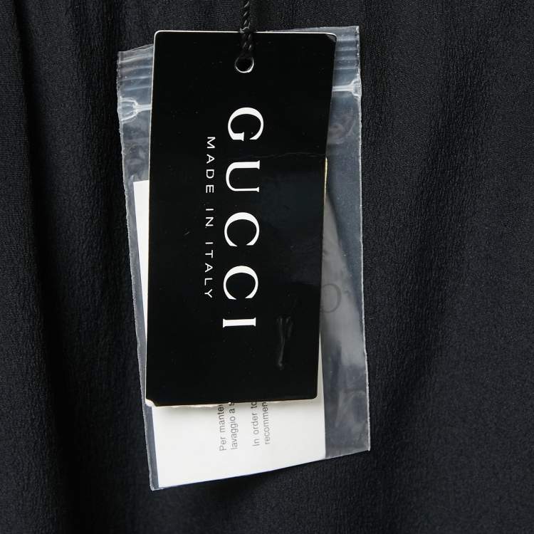 Pre Owned Gucci Black-Purple Silk Side Paneled Jog Pants M