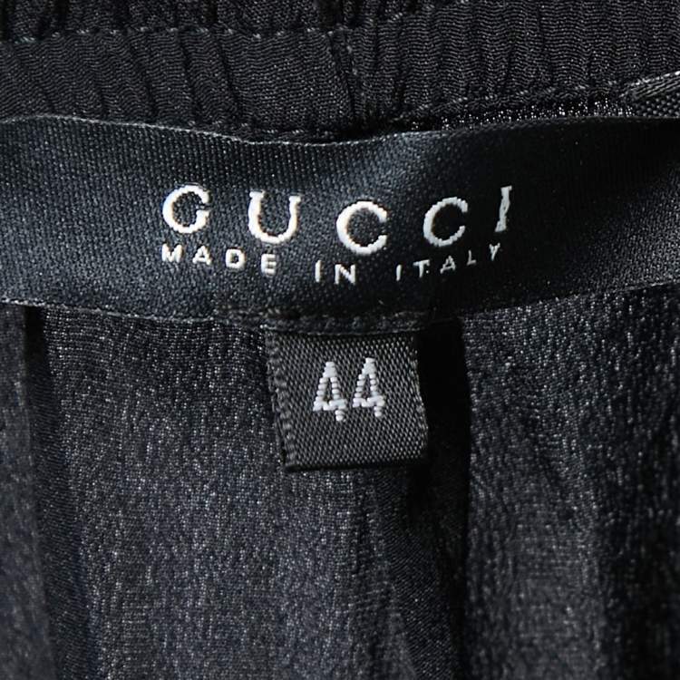 Pre Owned Gucci Black-Purple Silk Side Paneled Jog Pants M
