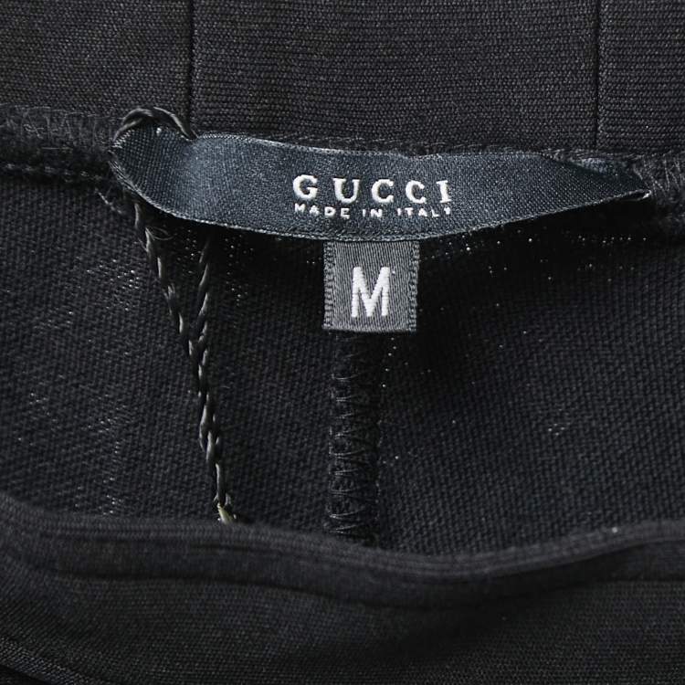 Pre Owned Gucci Black Knit Side Paneled Straight Fit Pants M