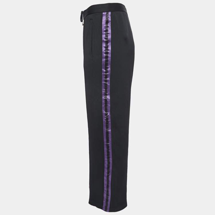 Pre Owned Gucci Black Knit Side Paneled Straight Fit Pants M