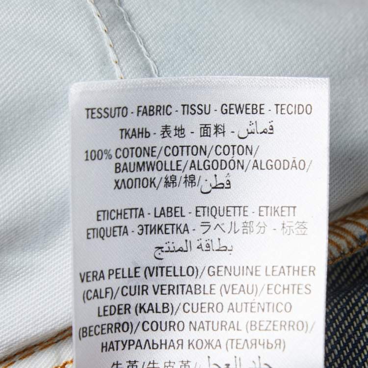 Pre Owned Gucci Blue Embroidered Denim New Flare Jeans M Waist 28"