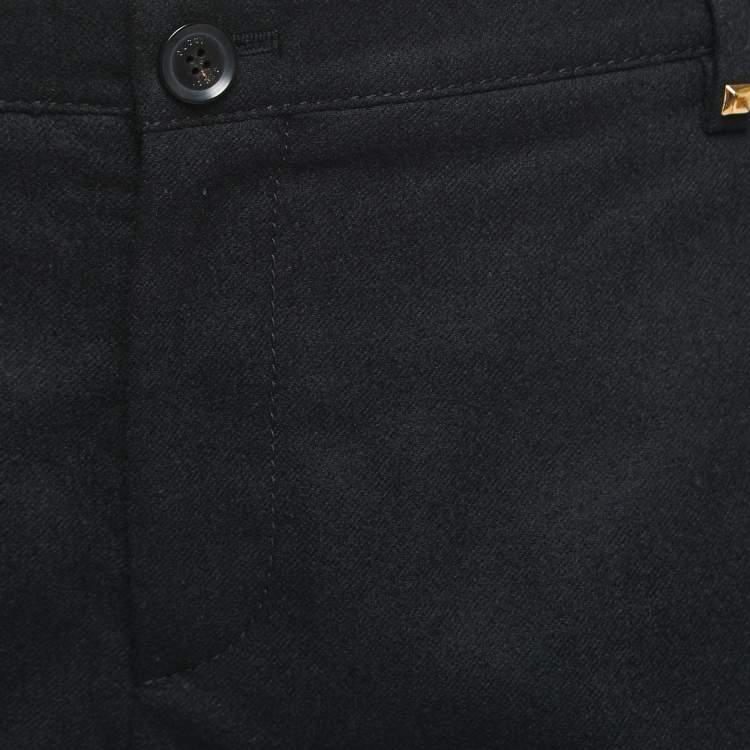 Pre Owned Gucci Black Wool Stud Detailed Shorts S