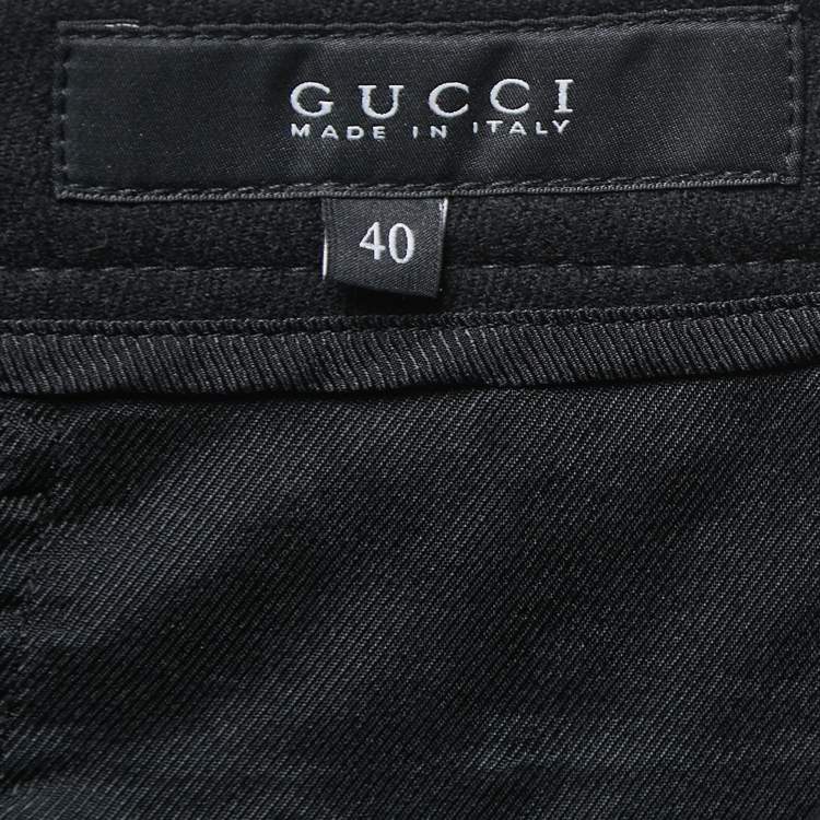 Pre Owned Gucci Black Wool Stud Detailed Shorts S
