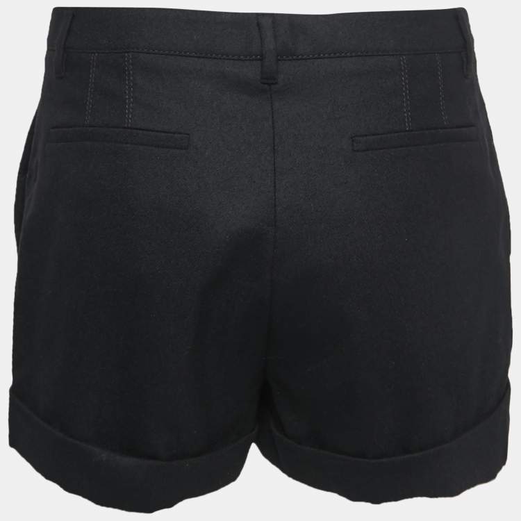 Pre Owned Gucci Black Wool Stud Detailed Shorts S