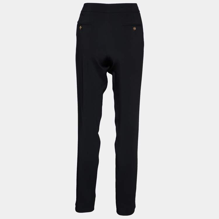 Pre Owned Gucci Black Crepe Slit Hem Detail Pants M