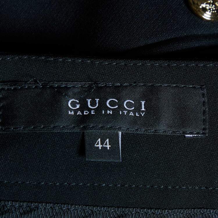Pre Owned Gucci Black Crepe Slit Hem Detail Pants M