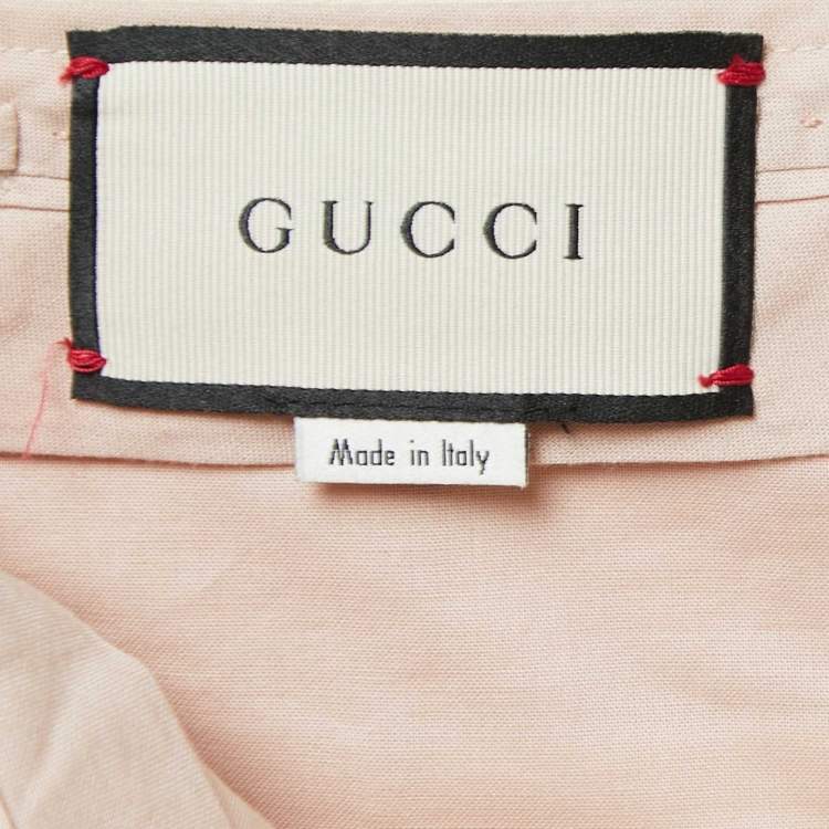 Pre Owned Gucci Cream Crepe High Waist Flared Trousers M