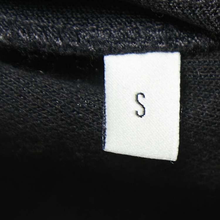 Pre Owned Gucci Black Jersey Rose Applique Stripe Detail Leggings S