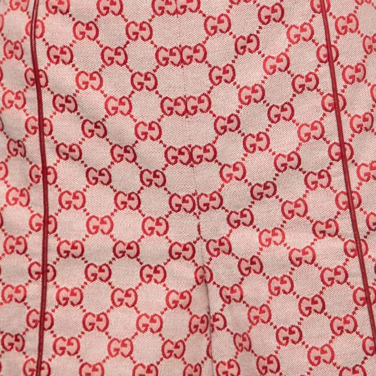 Pre Owned Gucci Red GG Supreme Jacquard High Waist Shorts M