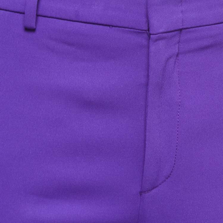 Pre Owned Gucci Purple Crepe Wide-Leg Trousers S