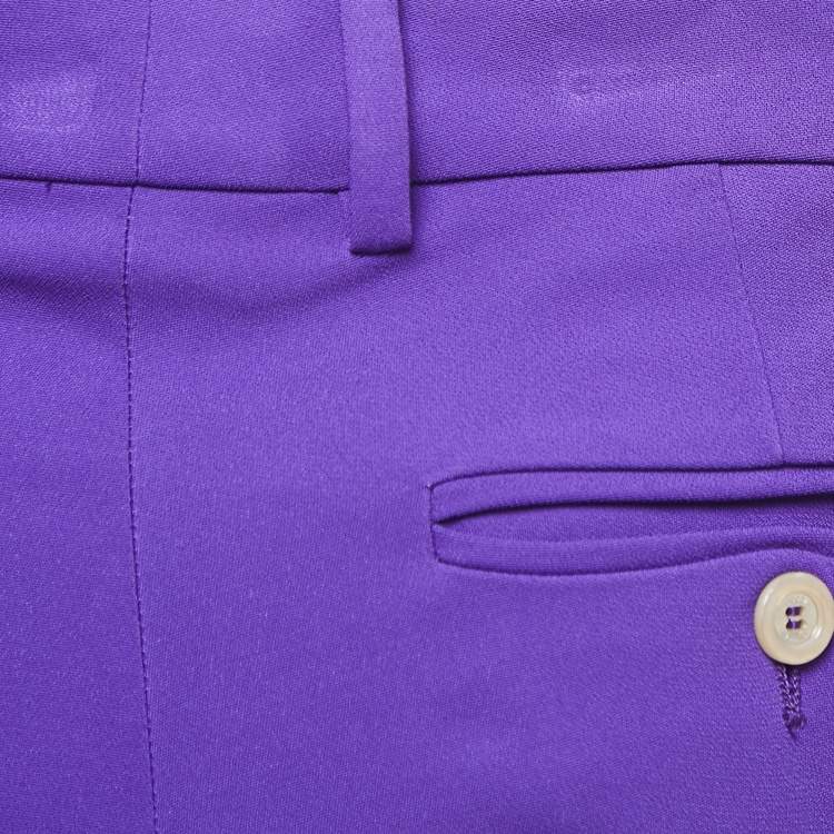 Pre Owned Gucci Purple Crepe Wide-Leg Trousers S