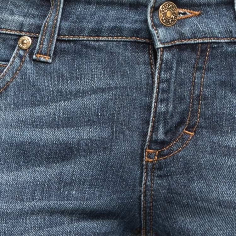 Pre Owned Gucci Blue Denim Flared Jeans S Waist 30"