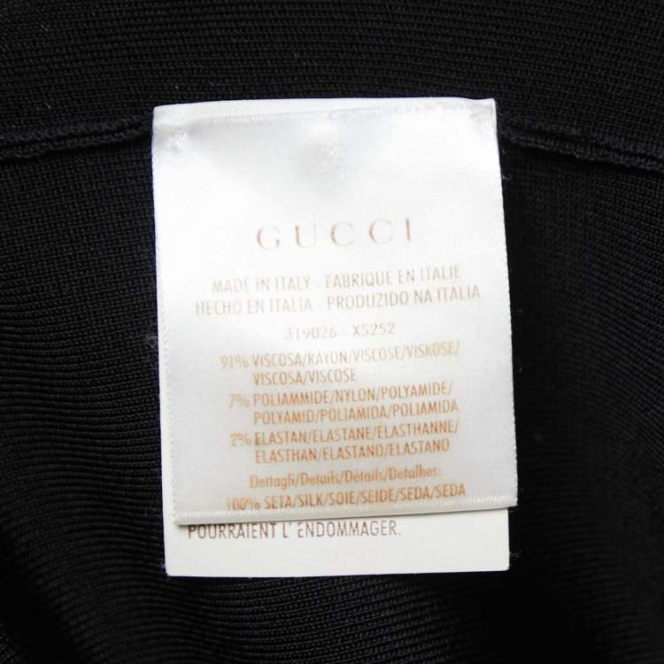 Pre Owned Gucci Black Knit Ruffled Halter Bodycon Dress S