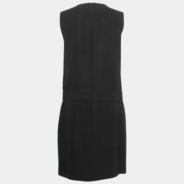 Pre Owned Gucci Black Silk Chain Detail Neck Sleeveless Short Dress M