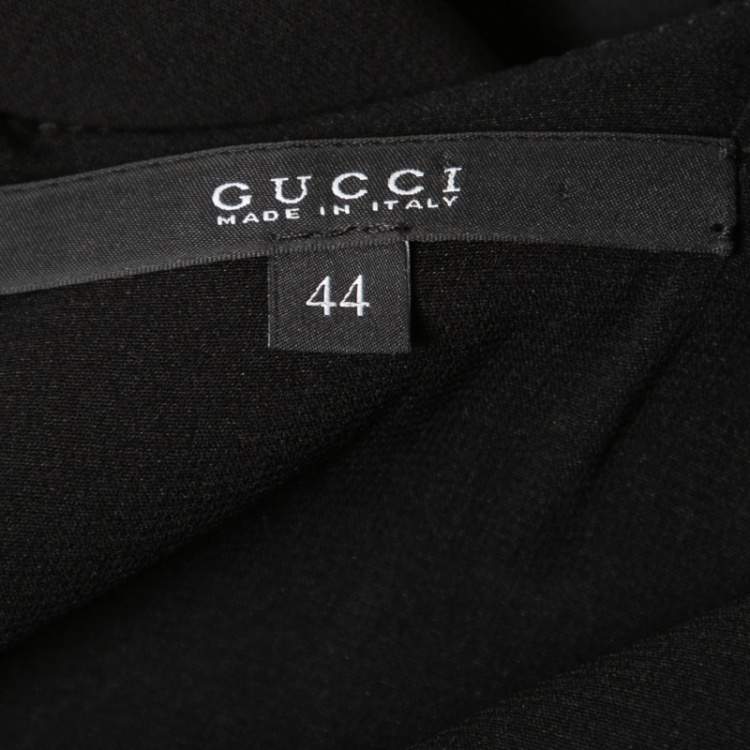 Pre Owned Gucci Black Silk Chain Detail Neck Sleeveless Short Dress M