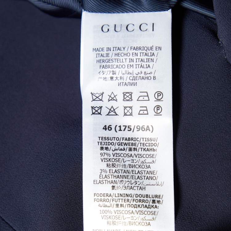 Pre Owned Gucci Navy Blue Crepe Button Front Vest L