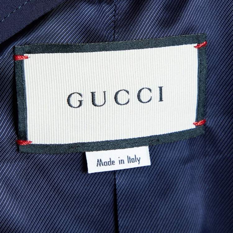 Pre Owned Gucci Navy Blue Crepe Button Front Vest L