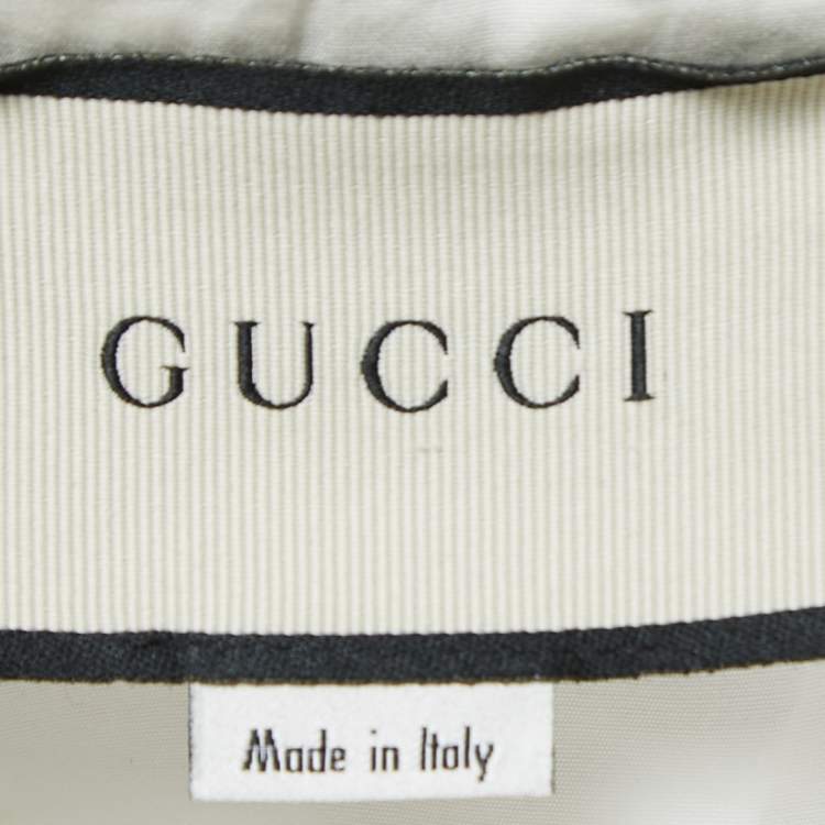مملوكة مسبقًا Gucci White Cotton Poplin Puff Sleeve Tie Neck Shirt S
