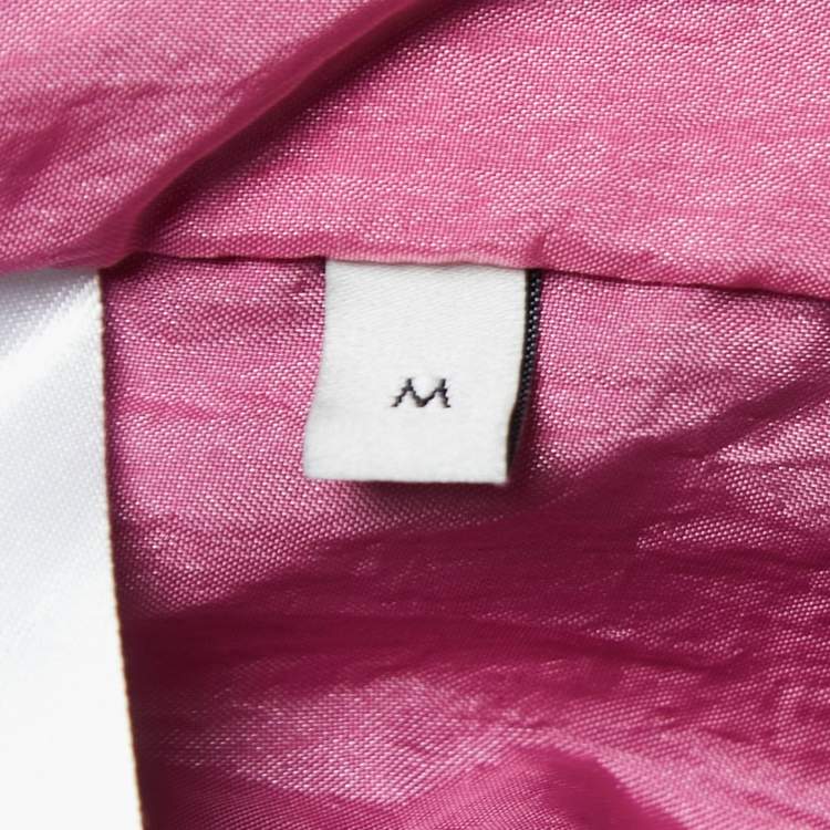 Pre Owned Gucci Pink Logo Colorblock Web Striped Bomber Jacket M