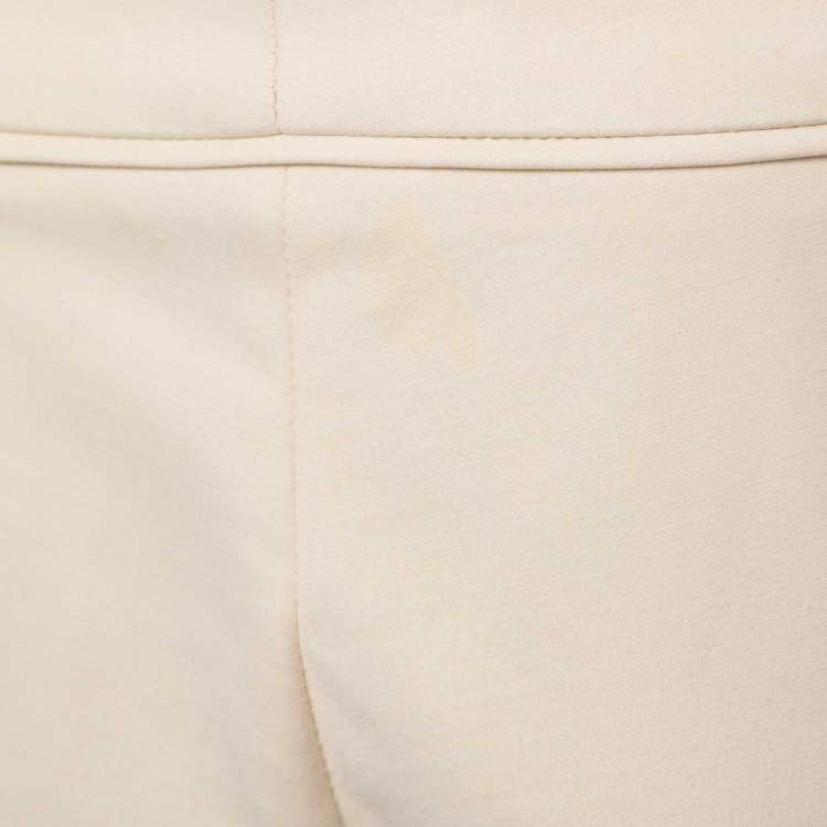 Pre Owned Gucci Ivory White Stretch Cotton Slim Fit Trousers M