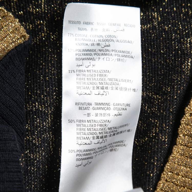 Pre Owned Gucci Navy Blue GG Lurex Knit Button Front Oversized Cardigan XL