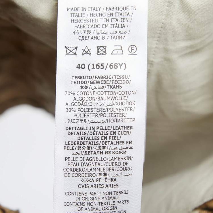 Pre Owned Gucci Beige GG Canvas Leather Trimmed Shorts S