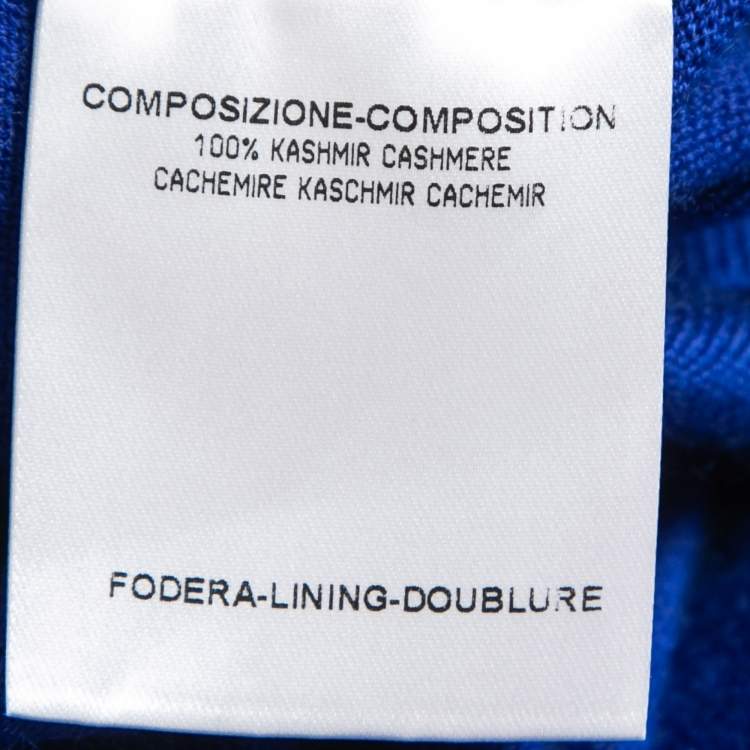 Pre Owned Gucci Blue Cashmere V-Neck Sweater XL