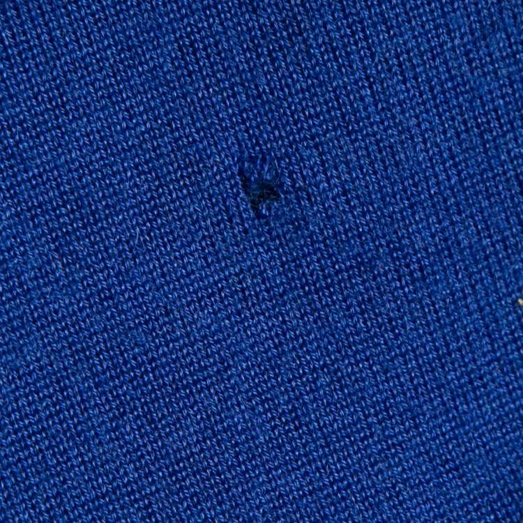 Pre Owned Gucci Blue Cashmere V-Neck Sweater XL