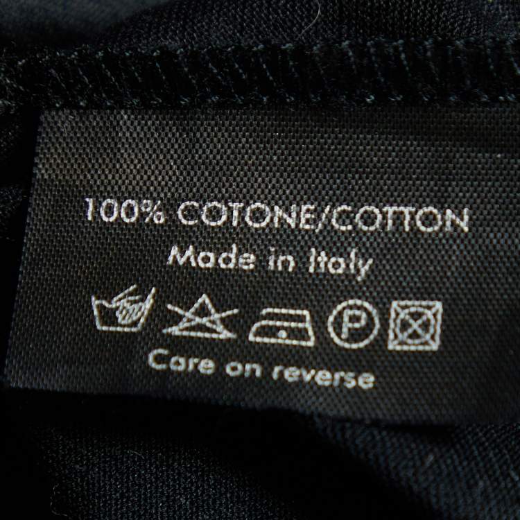 Pre Owned Gucci Black Cotton Knit Brooch Detail Top S